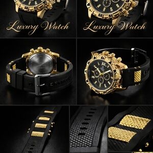 Luxury Black and Gold Watch
